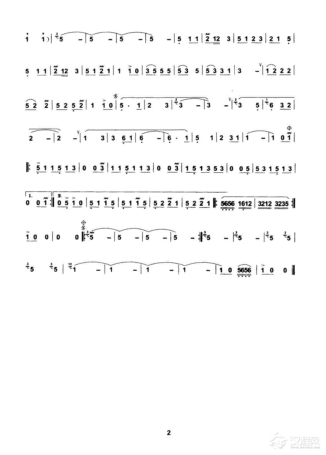 渔歌(巴乌独奏)简谱