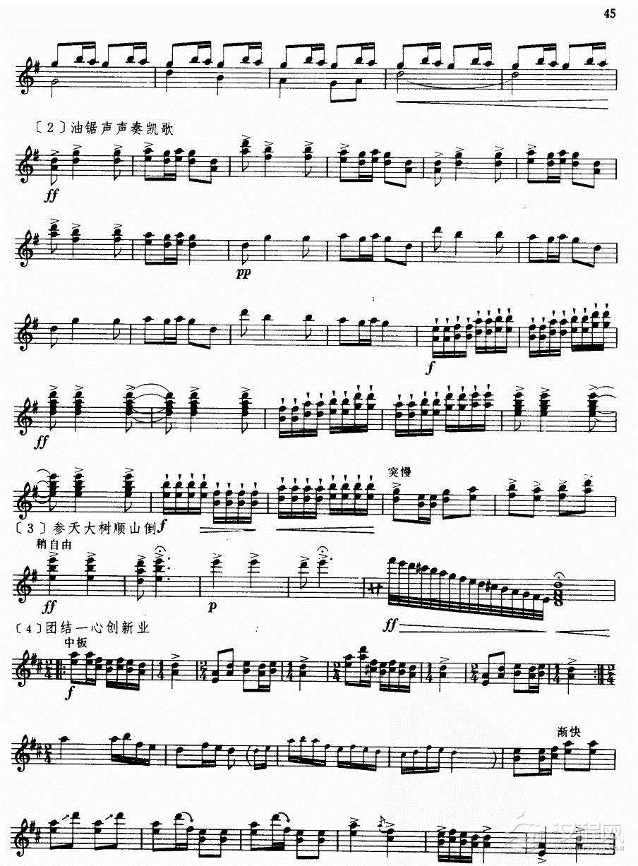 林海新歌(笙独奏)其他曲谱