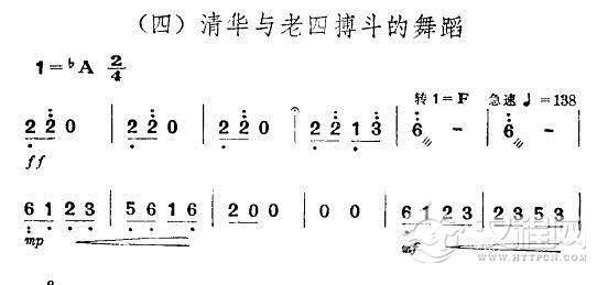 清华与老四搏斗的舞蹈(舞剧《红色娘子军》音乐选段)简谱