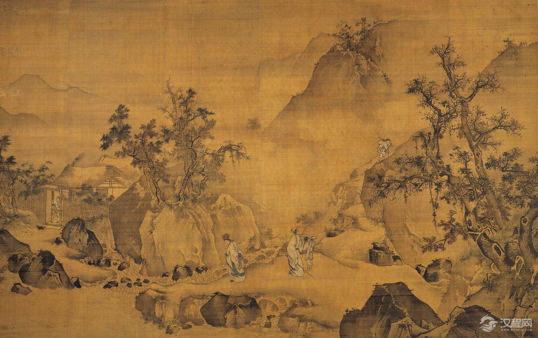 明 宫廷画家 王世昌画选 俯瞰激流图