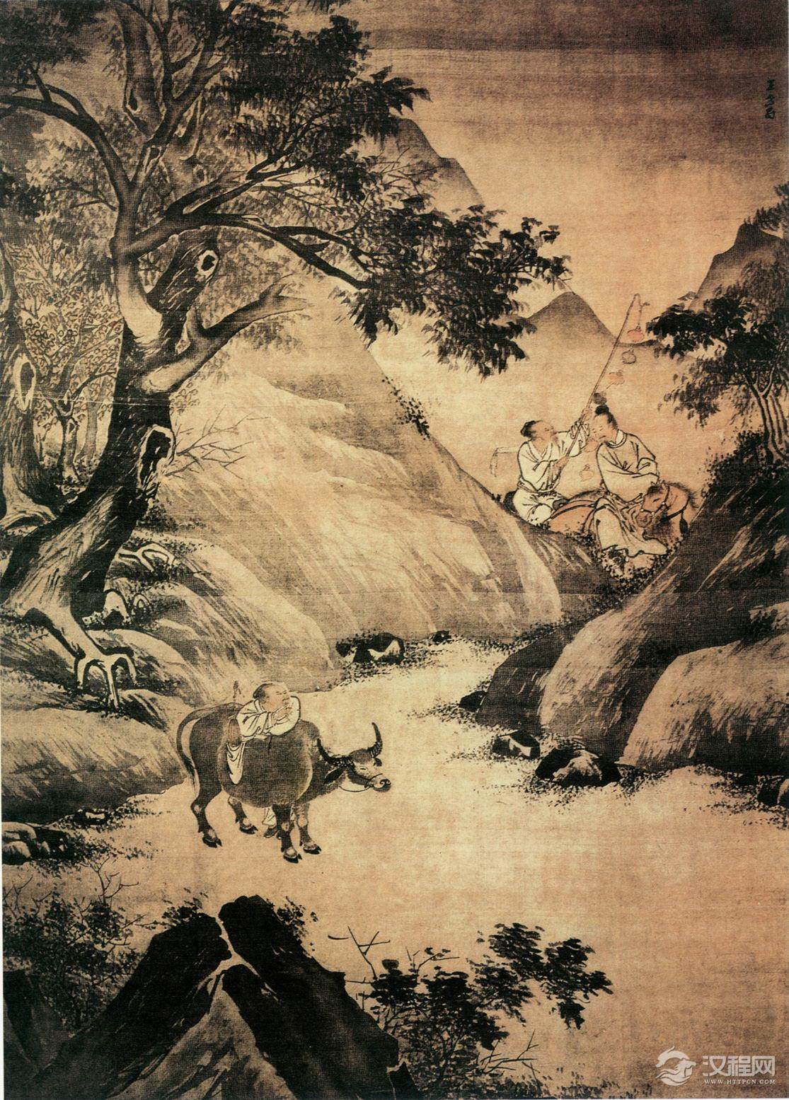 明 宫廷画家 王世昌画选 俯瞰激流图