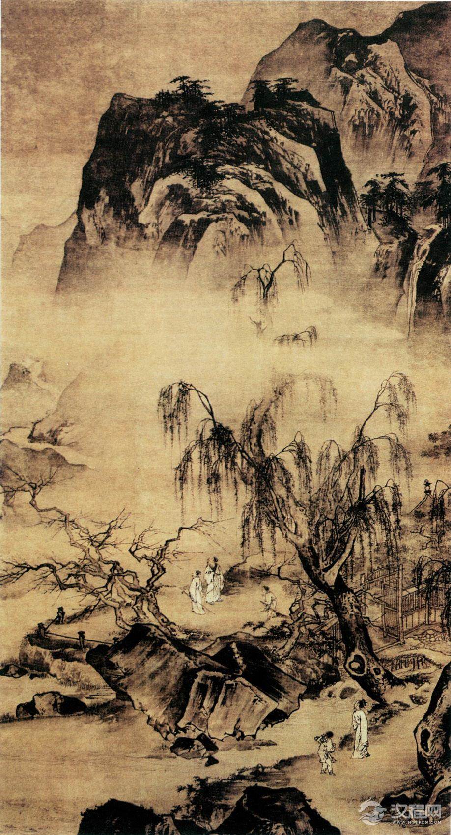 明 宫廷画家 王世昌画选 俯瞰激流图