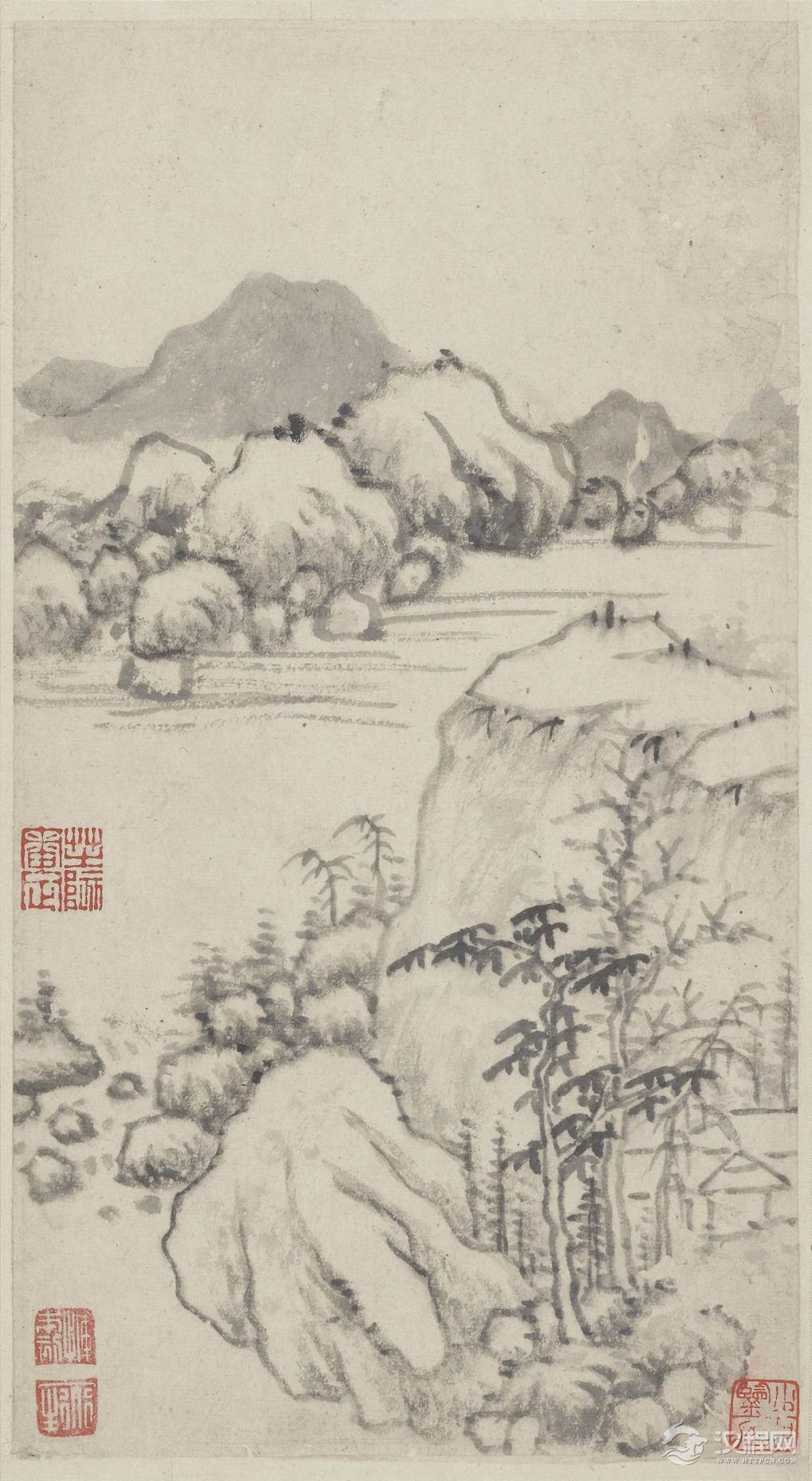 明 恽向 山水画册 美国弗利尔美术馆藏