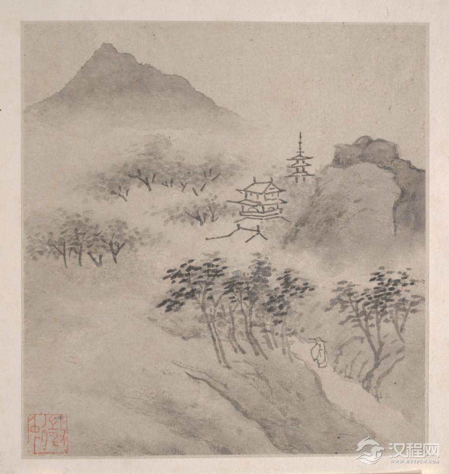 明 文徵明 潇湘八咏册 大都会艺术博物馆藏