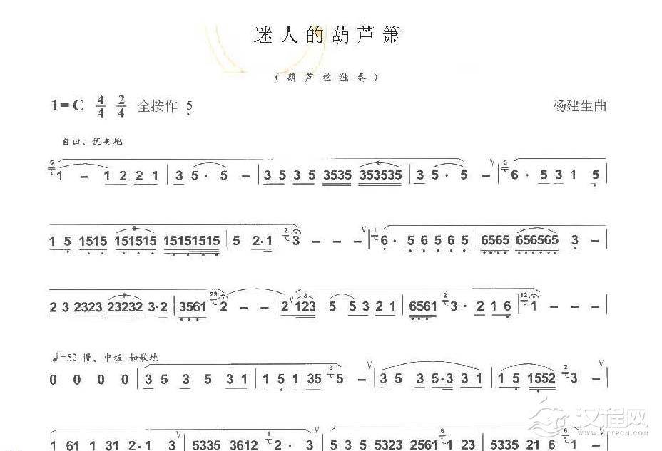 巴乌中高级乐曲《迷人的葫芦箫》杨建生曲