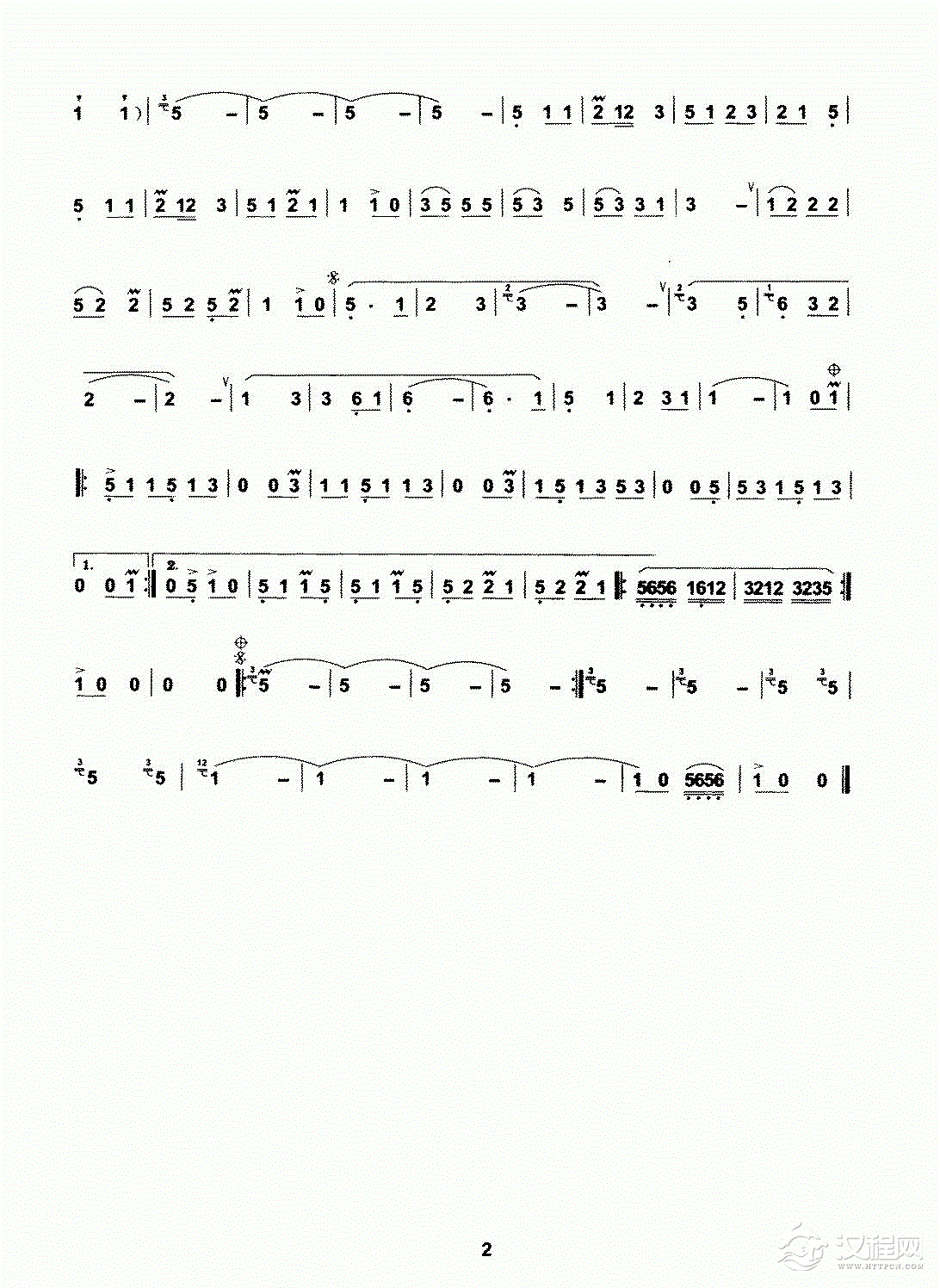 渔歌(巴乌独奏)简谱