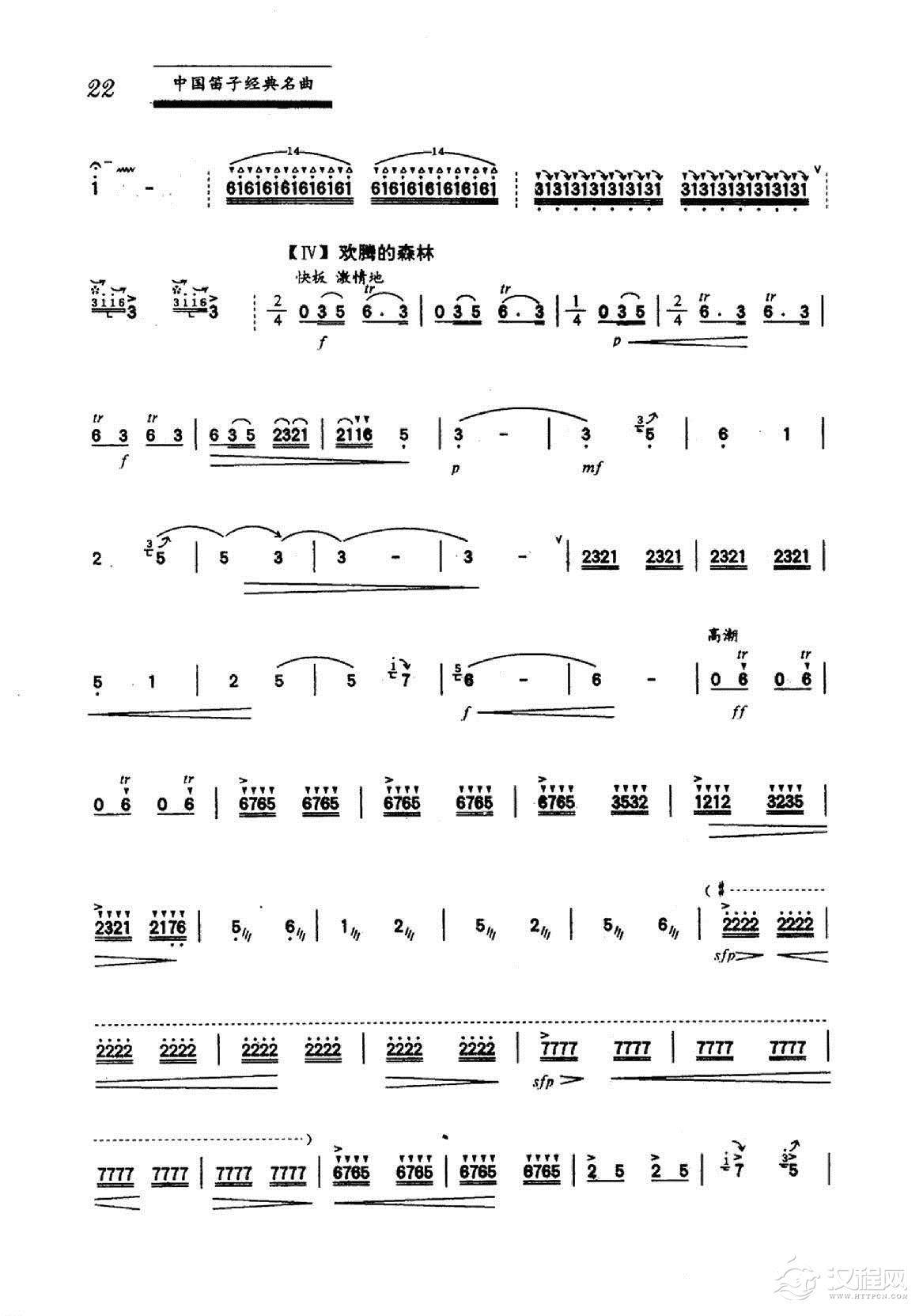 中国笛子名曲《百鸟引》尹明山传谱