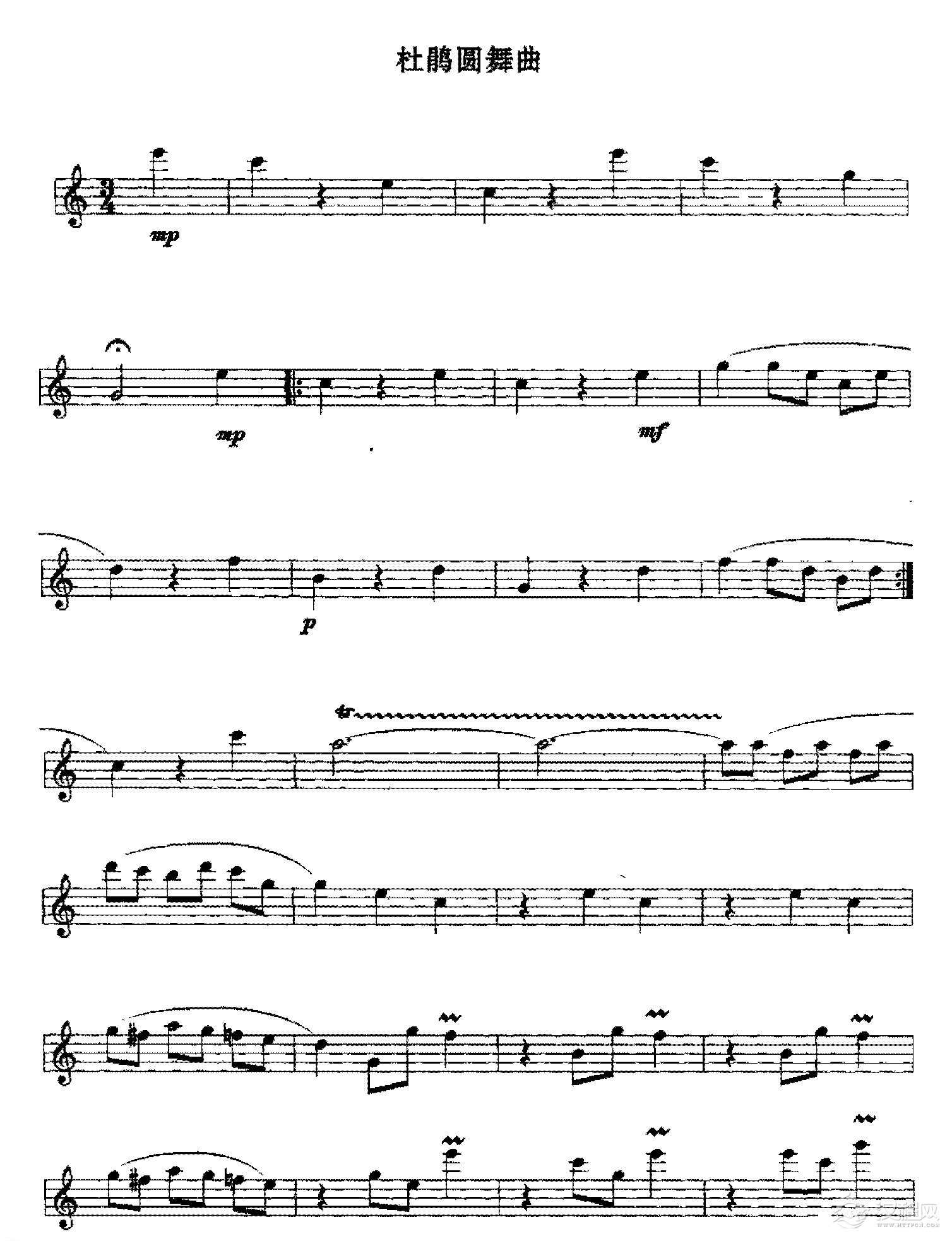 五线谱练习乐曲精选《杜鹃圆舞曲》1