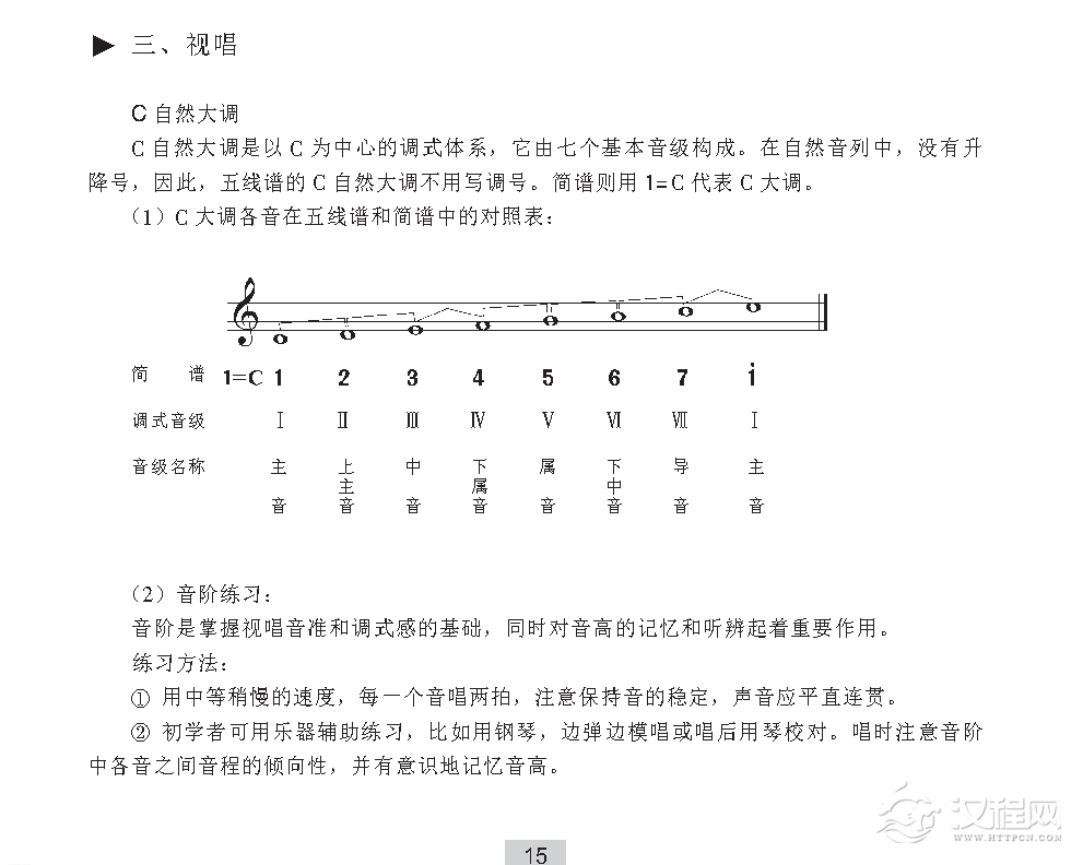 《视唱》C自然大调