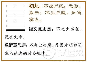 节卦第一爻,爻辞:初九:不出户庭,无咎。