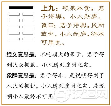 剥卦第六爻,爻辞:上九:硕果不食,君子得舆 剥卦第六爻,爻辞:上九:硕果不食,君子得舆