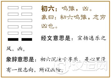 初六:鸣豫,凶。