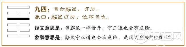 晋卦第四爻,爻辞:九四:晋如鼫鼠,贞厉。