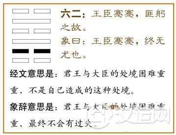 蹇卦第二爻,爻辞:六二:王臣蹇蹇,匪躬之故。