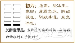 初六:履霜,坚冰至。