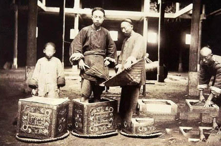 难得一见的清朝制茶老照片