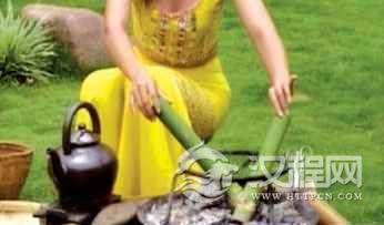 傣族的竹筒茶