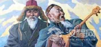 行走在草原上的哈萨克族游吟诗人