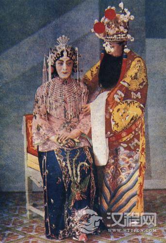 京剧《海潮珠》筱翠花饰棠姜、马富禄饰齐王