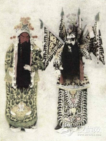 《古城会》李洪春饰关羽、刘砚亭饰张飞