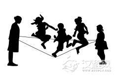 跳皮筋乐，回族的传统蹦跳游戏