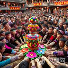 仫佬族抢花炮的激烈比拼