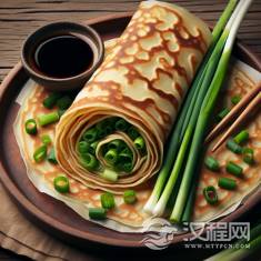 山东煎饼卷大葱的吃法