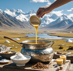 西藏高原特色酥油茶烹煮方法