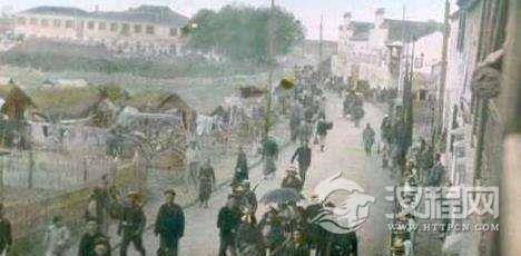 清末罕见的上过色的老照片，坐轿子的是袁世凯，还原最真实的晚清