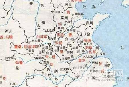 东汉末年群雄割据形势图，直至曹丕篡汉结束