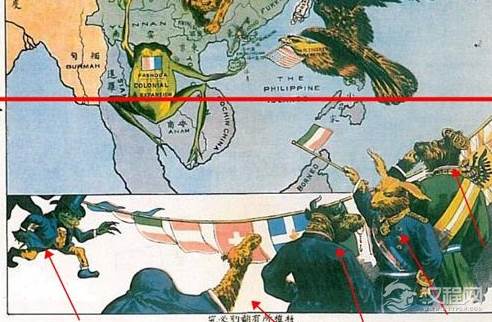 时局图最下面的动物代表了什么？有什么样的寓意？