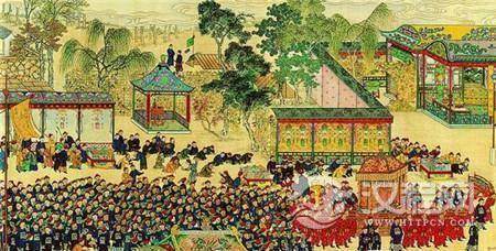 皇帝和妃子一起吃饭