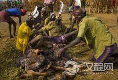 非洲部落庆祝和平：每人全身都要涂满粪便