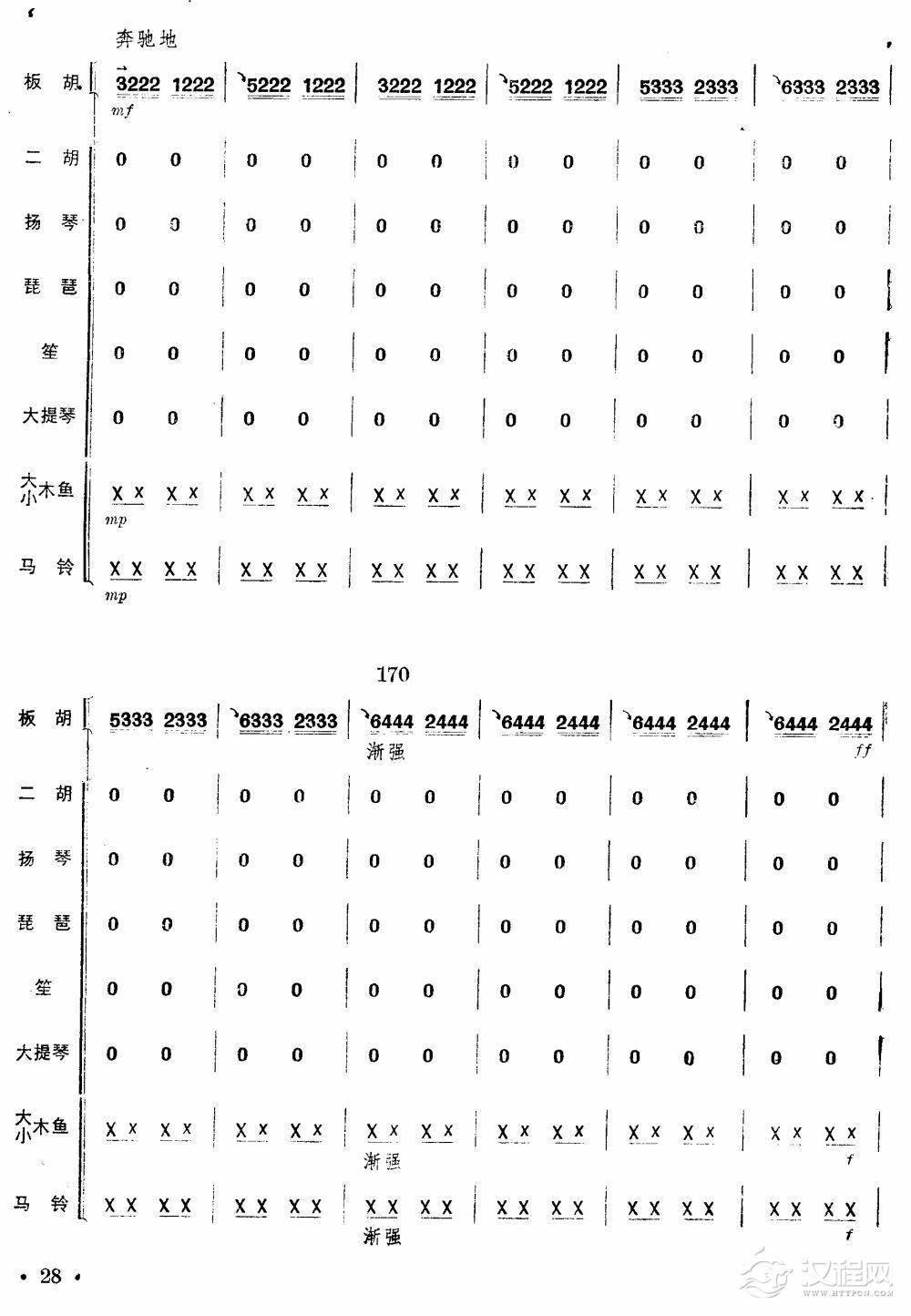 沿着社会主义大道奔前方（板胡独奏总谱）28总谱