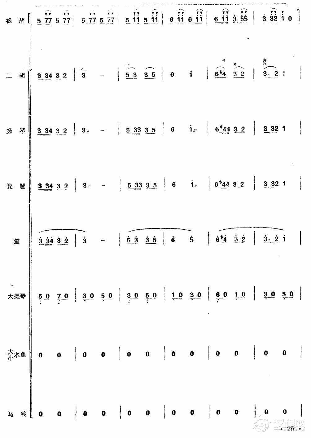 沿着社会主义大道奔前方（板胡独奏总谱）25总谱