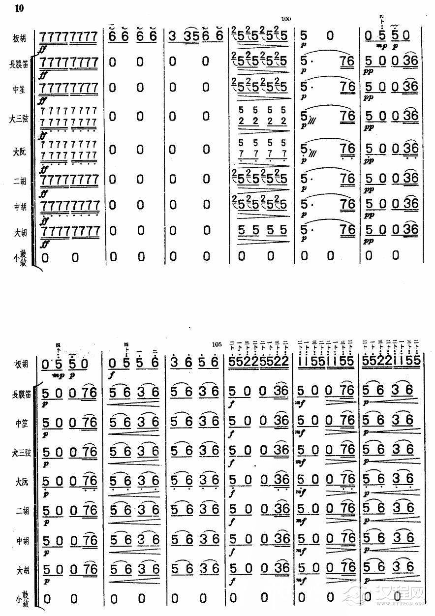 赶路(板胡总谱)其他曲谱