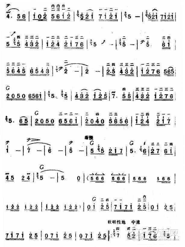 大寨红花遍地开(板胡独奏)其他曲谱