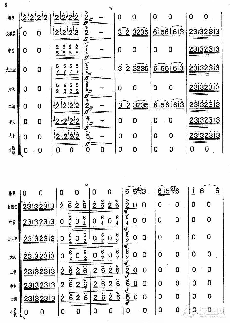 赶路(板胡总谱)其他曲谱