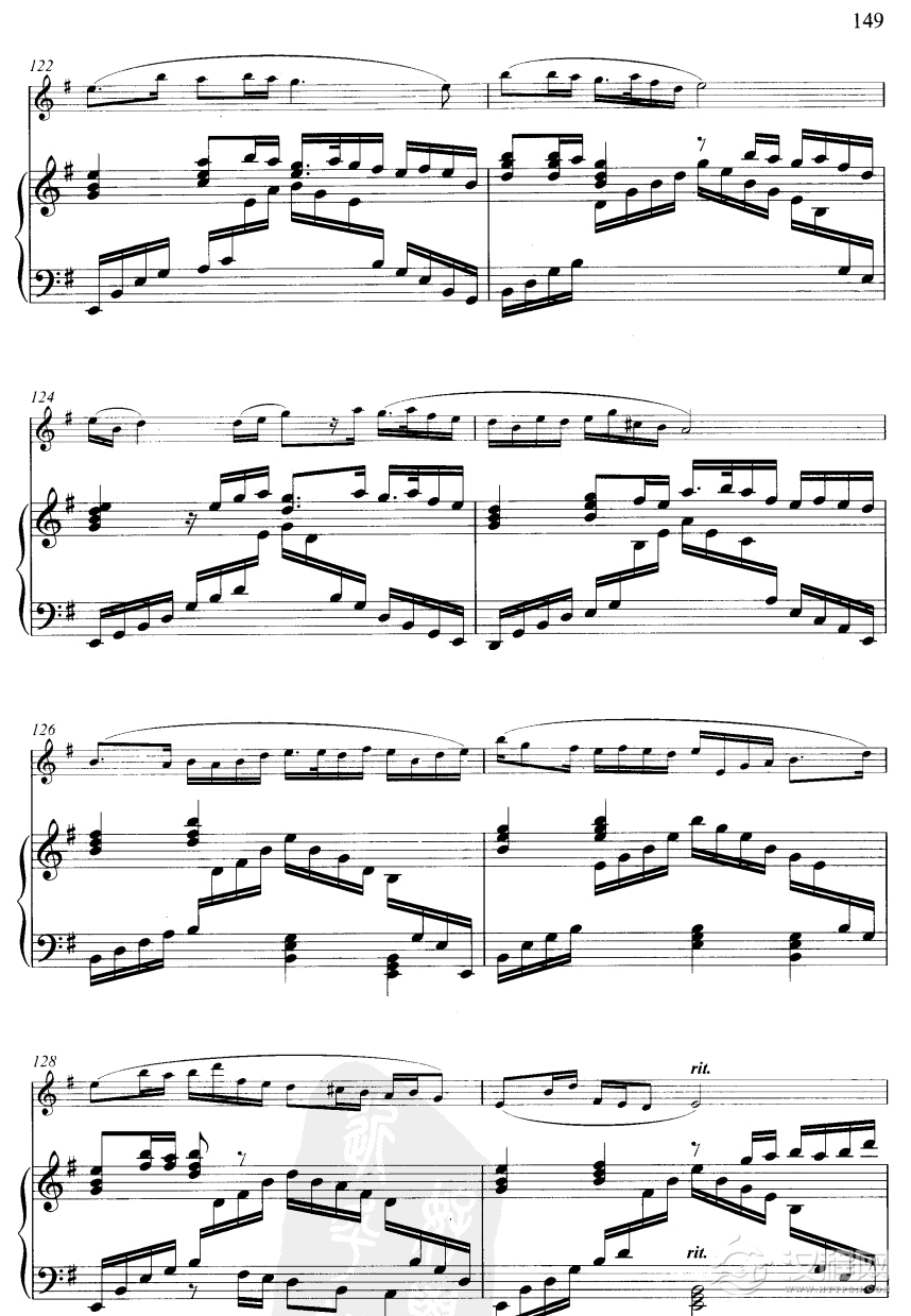 大青山下(线谱)笛箫谱