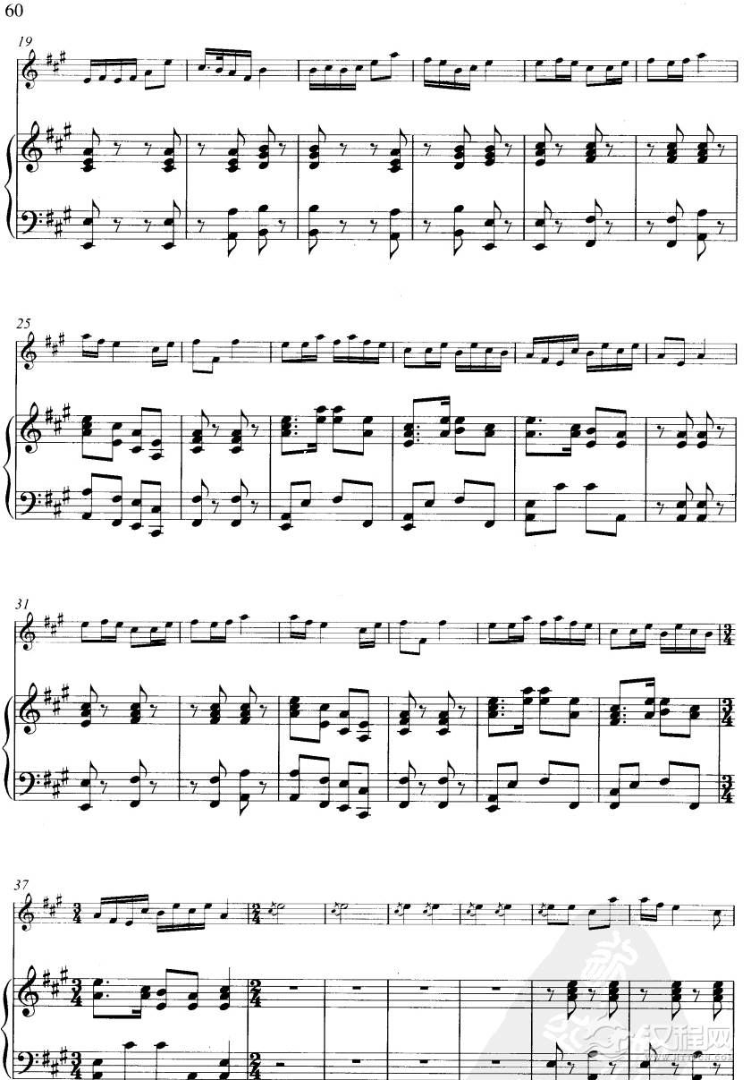 牧笛(线谱)笛箫谱