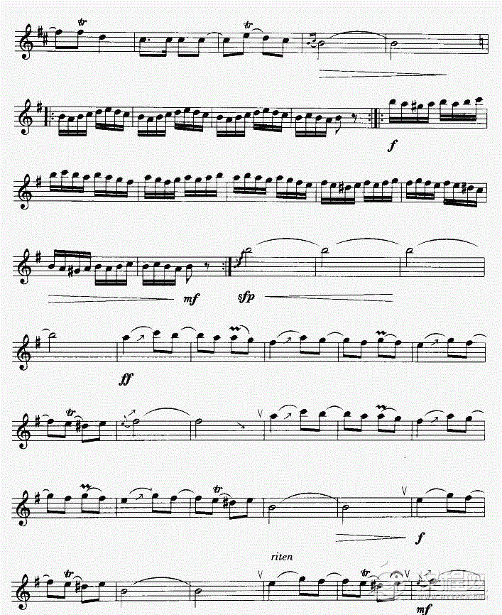 美丽的沙力库力（竖笛独奏）笛箫谱