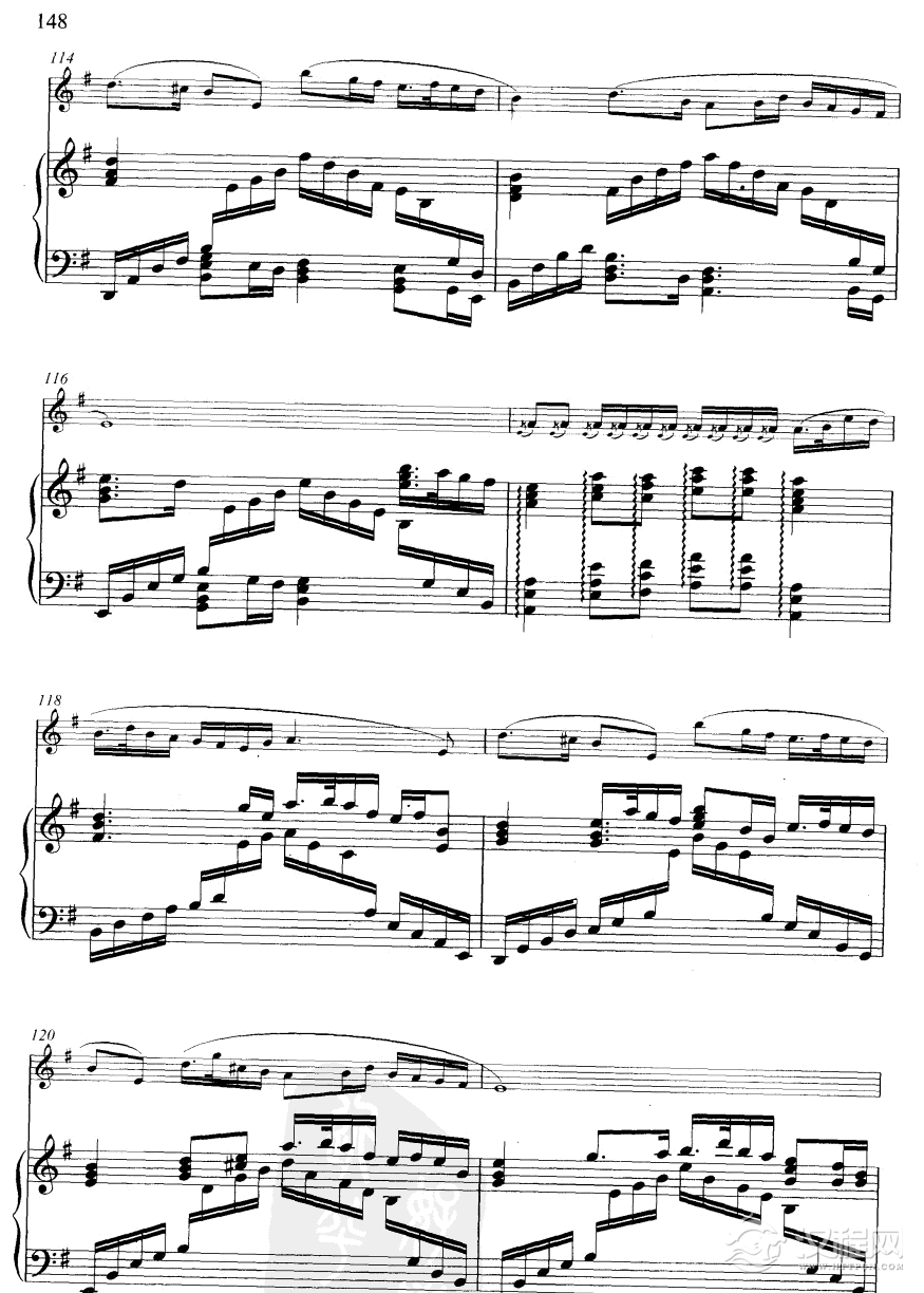 大青山下(线谱)笛箫谱