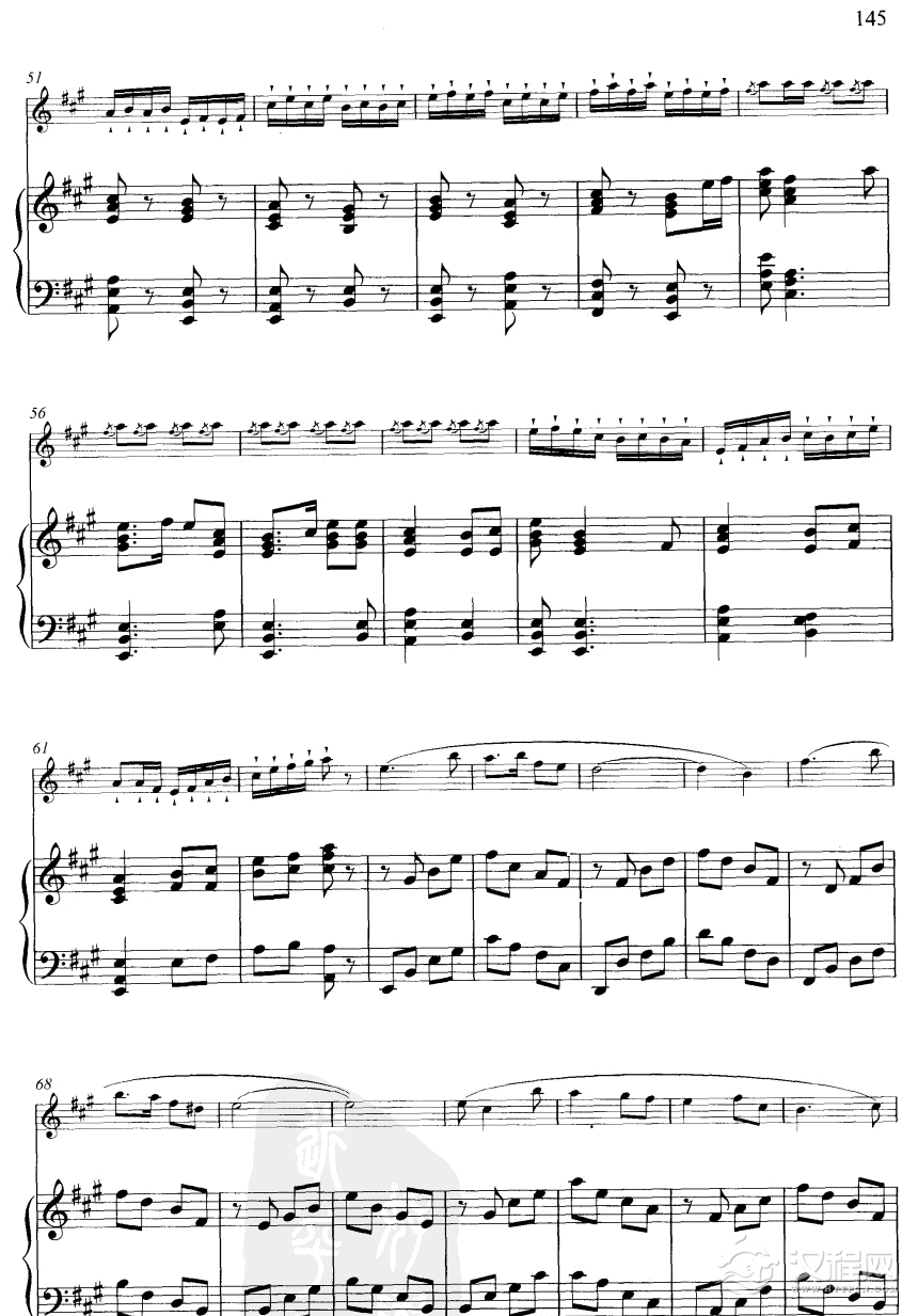 大青山下(线谱)笛箫谱