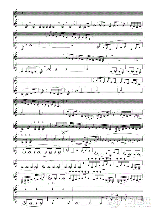 北京的金山上（线谱）简谱