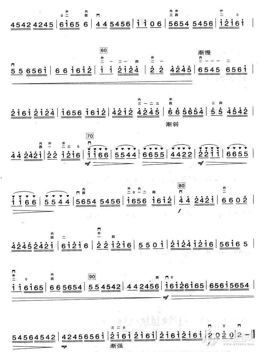 C调力度练习二胡谱