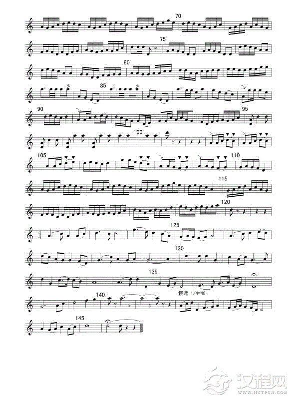 槐花几时开（线谱）朱昌耀二胡谱