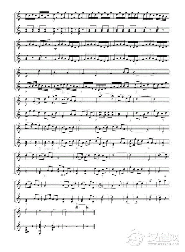 山村晚霞（线谱）简谱