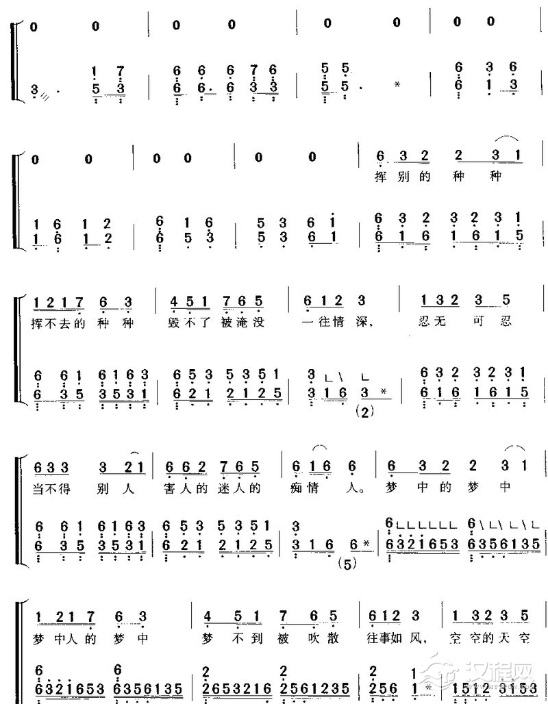 天涯(古筝弹唱)简谱