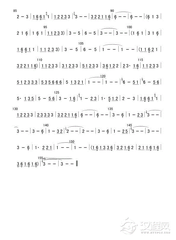 月光下的凤尾竹（葫芦丝独奏）简谱