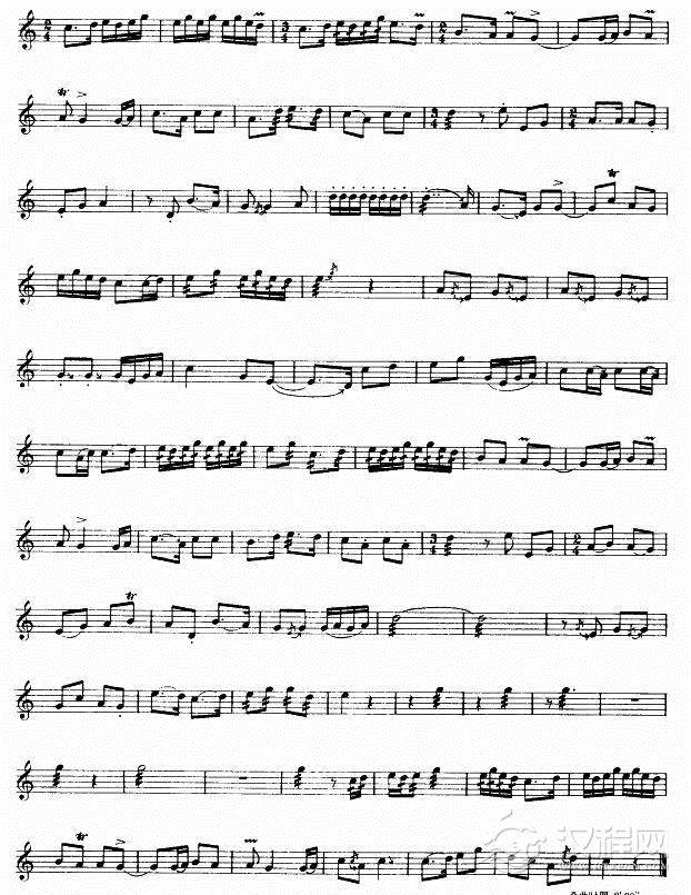 五子开门(京胡)二胡谱